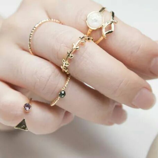 Set Nhẫn Lá