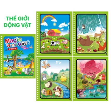 Tranh Tô Màu Nước Ma Thuật Tự Xóa, Tập Tô Thần Kỳ, Magic Water Book Cho Bé Nhiều Chủ Đề Momokids