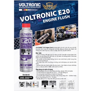 Dung dịch súc rửa động cơ VOLTRONIC E20 ENGINE FLUSH 1L - chiếc lẻ