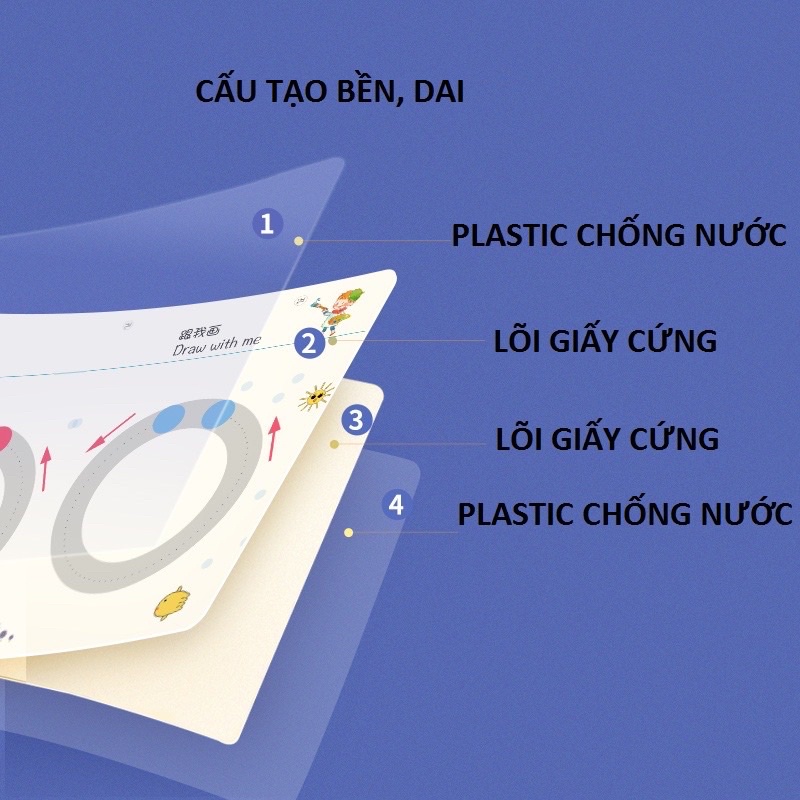Đồ chơi học liệu Montessori tập tô, nối chữ và nét vẽ cơ bản Stroke Line Dot to Dot  64 trang cho bé