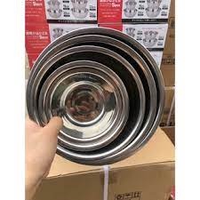 [Hàng Nhật] Bộ Thau Inox 5 Món Dùng Rửa Rau Củ Quả, Thau Trộn Salad Dày Dặn Siêu Tiện Dụng Cho Nhà Bếp Size Từ 14-24cm