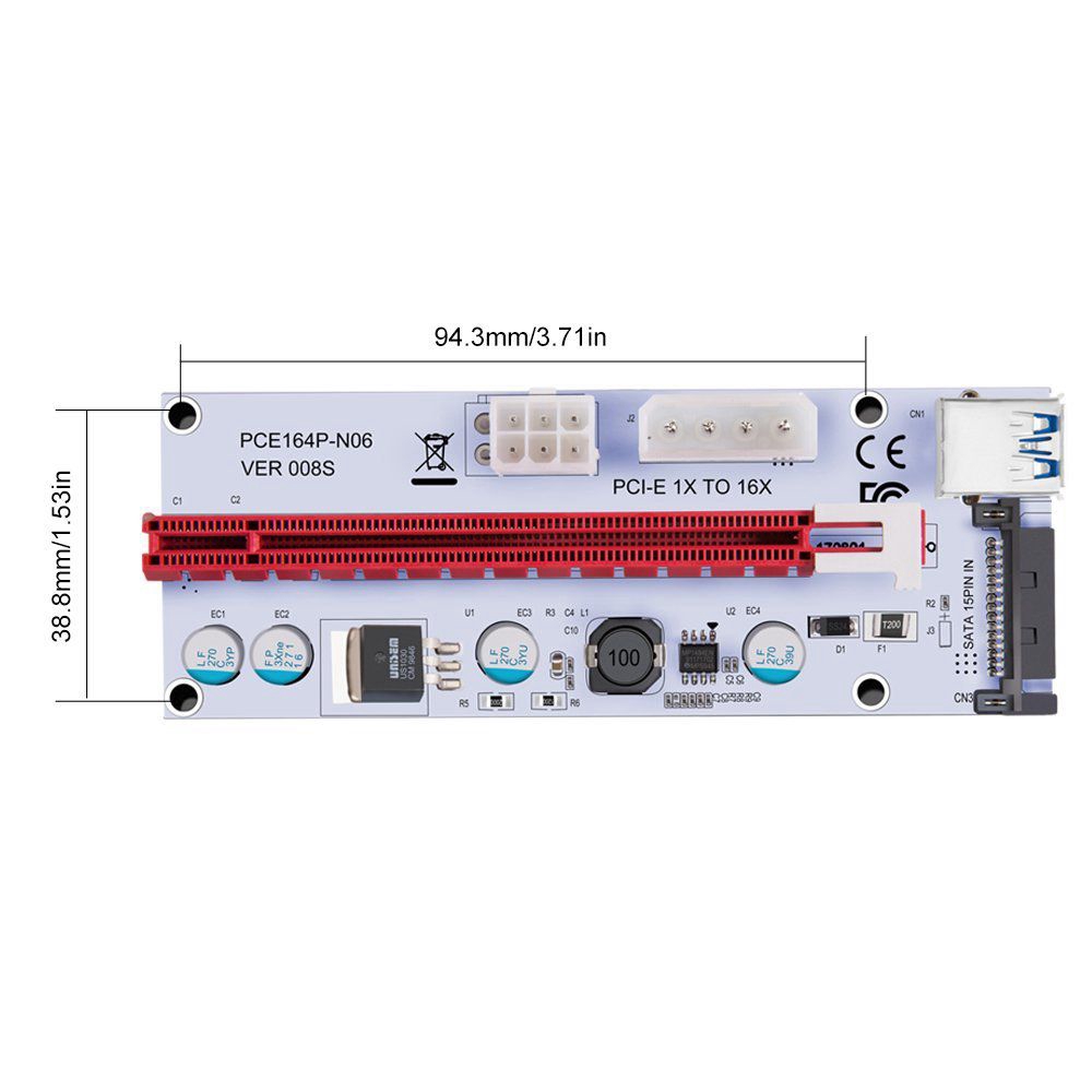 Card Mở Rộng Usb 3.0 Pcie Pci-E Express 1x Sang 16x Gpu