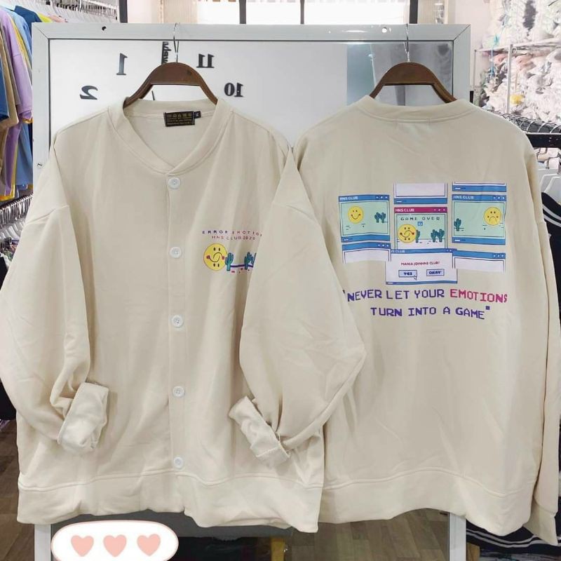 Áo khoác cardigan game ullzang form rộng,chất nỉ kiểu bomber unisex thời trang mùa thu kèm video