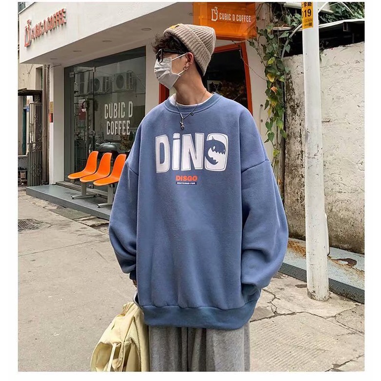 Áo swt , áo nỉ cổ tròn họa tiết chữ DINO from rộng
