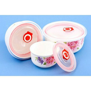 bộ 3 bát sứ có nắp đậy
