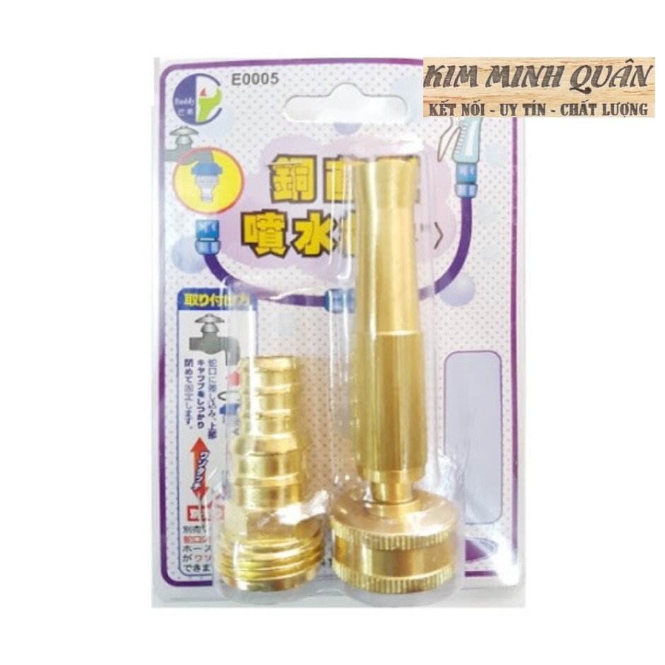 Vòi Phun Nước Thẳng Bằng Đồng Cao Cấp BE0005 BUDDY