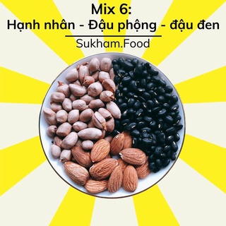 Hạt dinh dưỡng mix sẵn nấu sữa hạt bổ dưỡng, thơm ngon - Mix 6: Hạnh nhân - Mầm đậu phộng - Đậu đen - M6