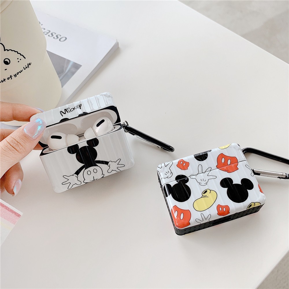 Vỏ Bảo Vệ Hộp Đựng Tai Nghe Airpods Pro Hình Chuột Mickey Có Dây Đeo Chống Thất Lạc Ốp