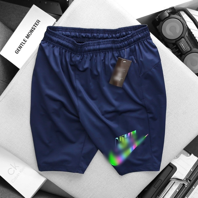 (HÀNG TẶNG K BÁN )Quần Thun Nam Ngắn tập Thể Thao vải poly 2 da cao cấp co dãn logo phản quang 7 màu QN001 - TYM FASHION