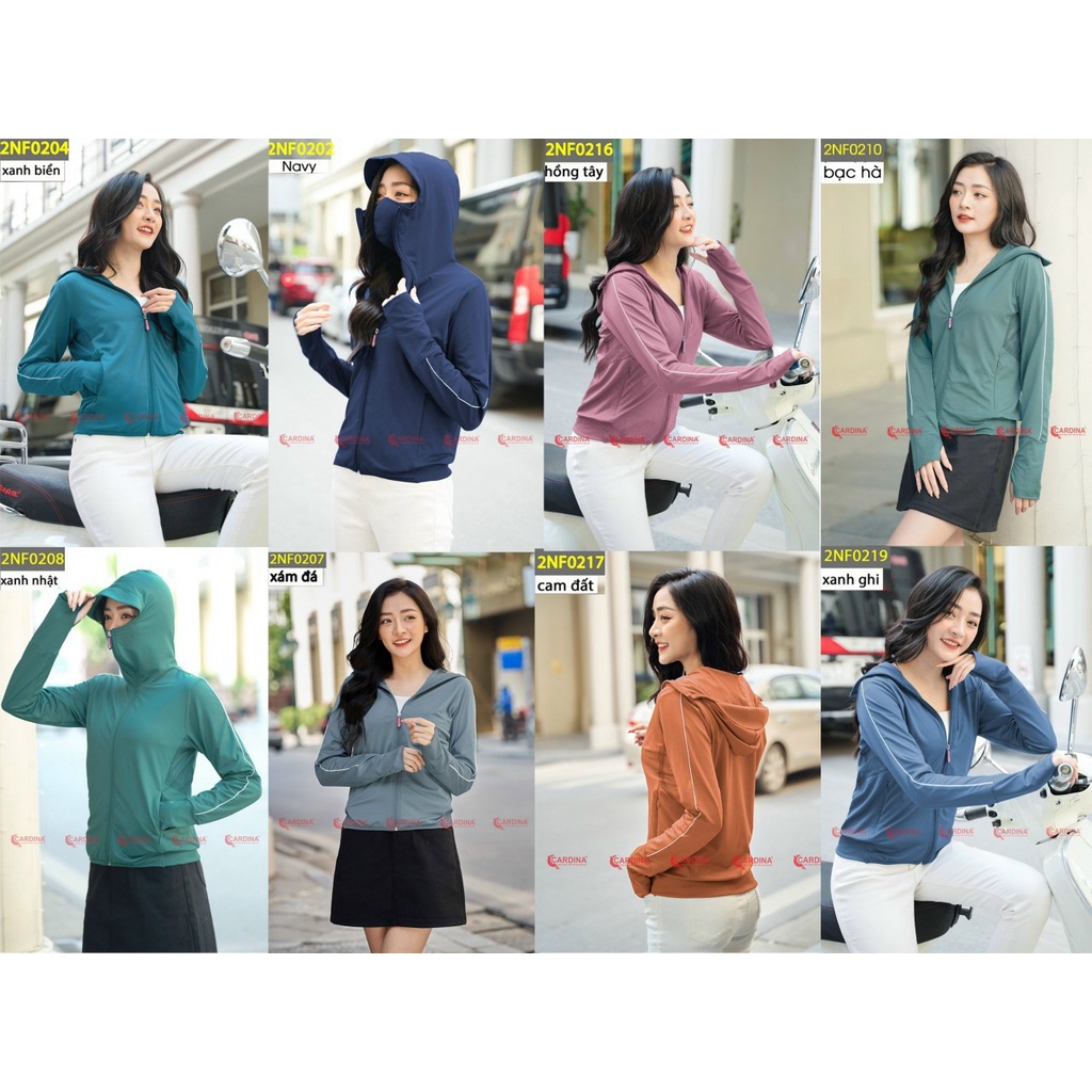 Áo Chống Nắng Nữ ngắn thể thao cao cấp 2 Lớp Cardina thun lạnh, Chống tia UV, làm mát, kháng khuẩn, 