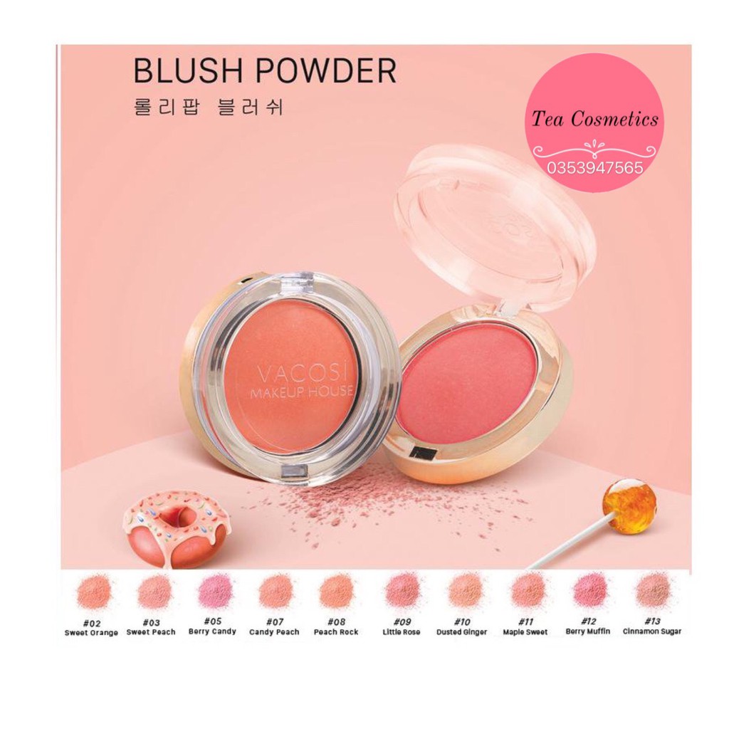 Phấn Má Hồng Dạng Hộp Vacosi LOLIPOP BLUSH POWDER 5g