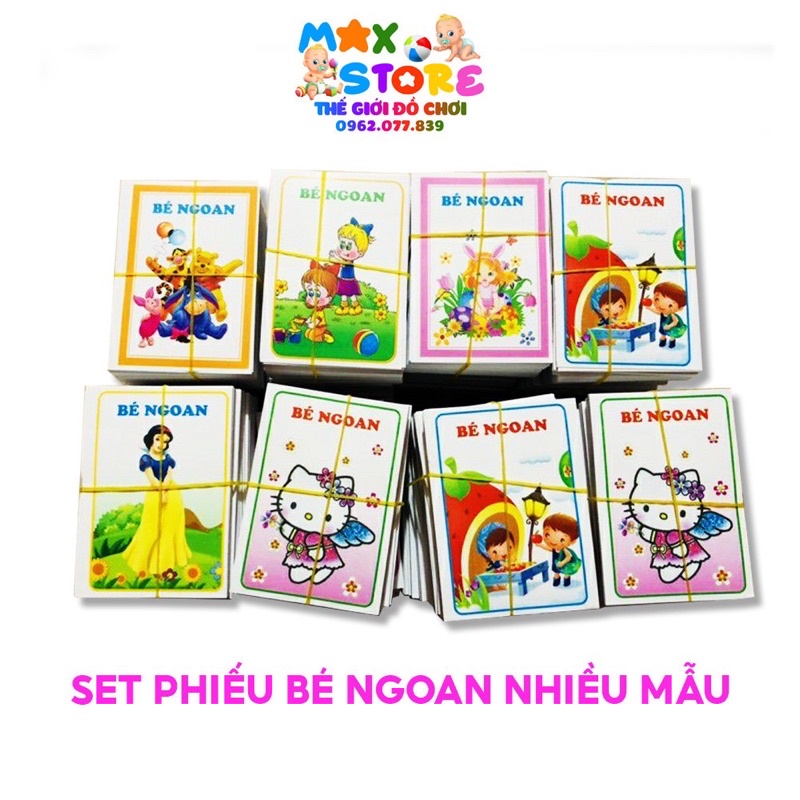 Set Phiếu Bé Ngoan Nhiều Mẫu Cắt Sẵn Cho Bé Mầm Non