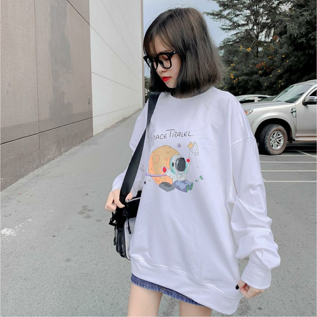 Áo Sweater Nỉ SPACE TRAVEL Form Rộng Ulzzang (Ảnh Thật)