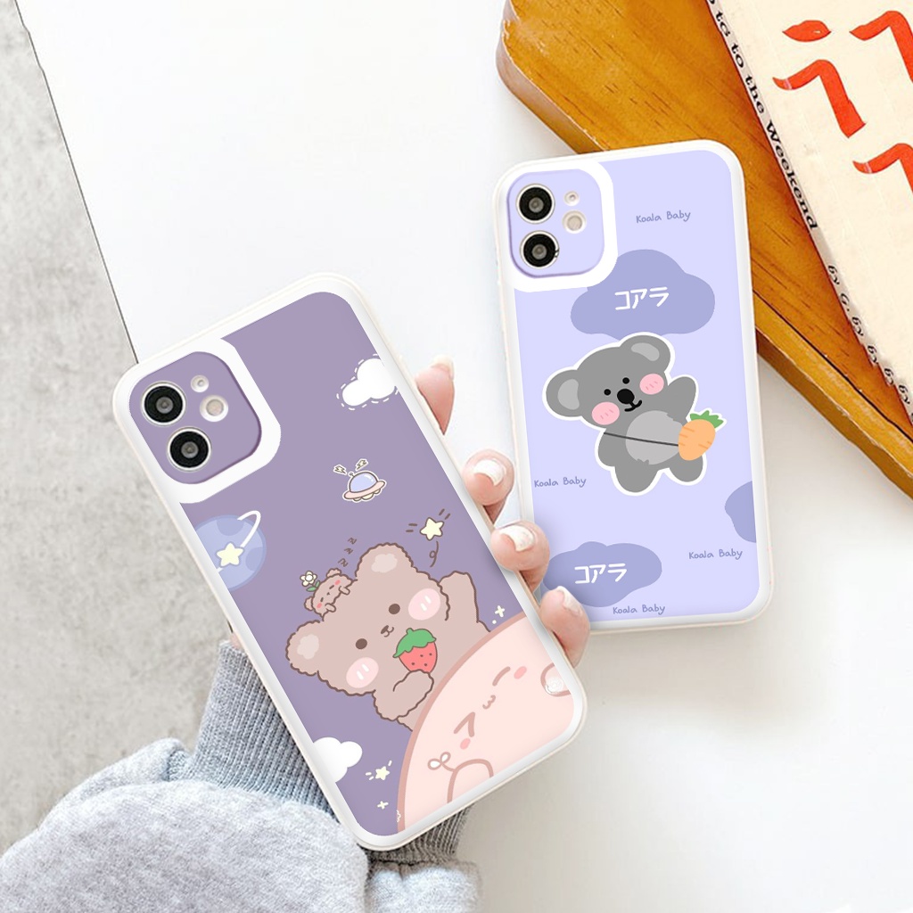 ỐP IPHONE BẢO VỆ CAM  vuông cạnh ốp lưng 12 pro max Gấu nhỏ xinh xắn full case 6 đến 13promax tr1172