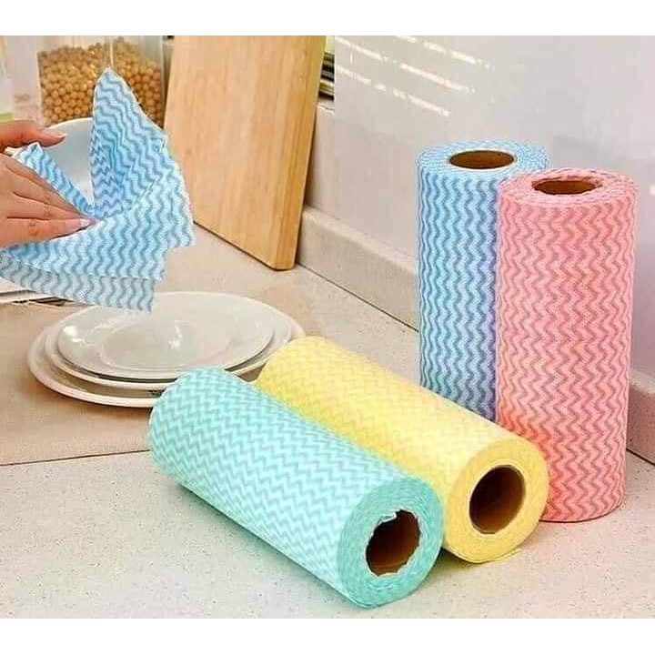 combo 10 cuộn giấyFREESHIPCuộn Giấy Lau Đa Năng Bằng Khăn lau bếp Vải Không Dệt, Cuộn Giấy Vải Lau Đa Năng Tiện