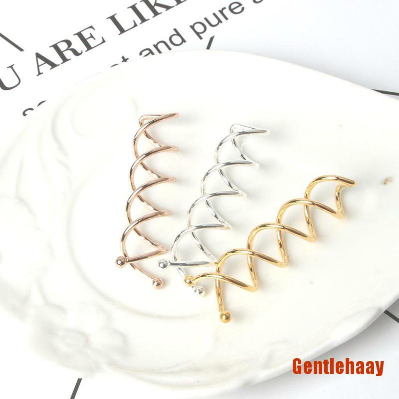 gentlehaay 10Pcs Gold Silver Color Rose Gold Spiral Spin Screw Clip Twist Barrette