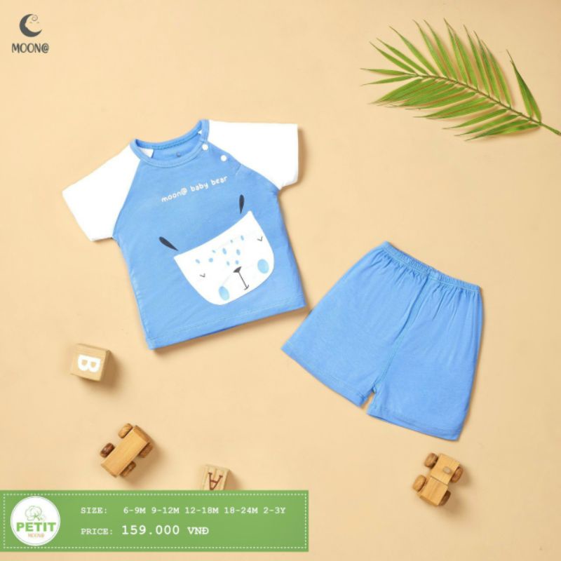Moon - Bộ cộc cài vai Moon vải sợi tre cho bé 6-17kg