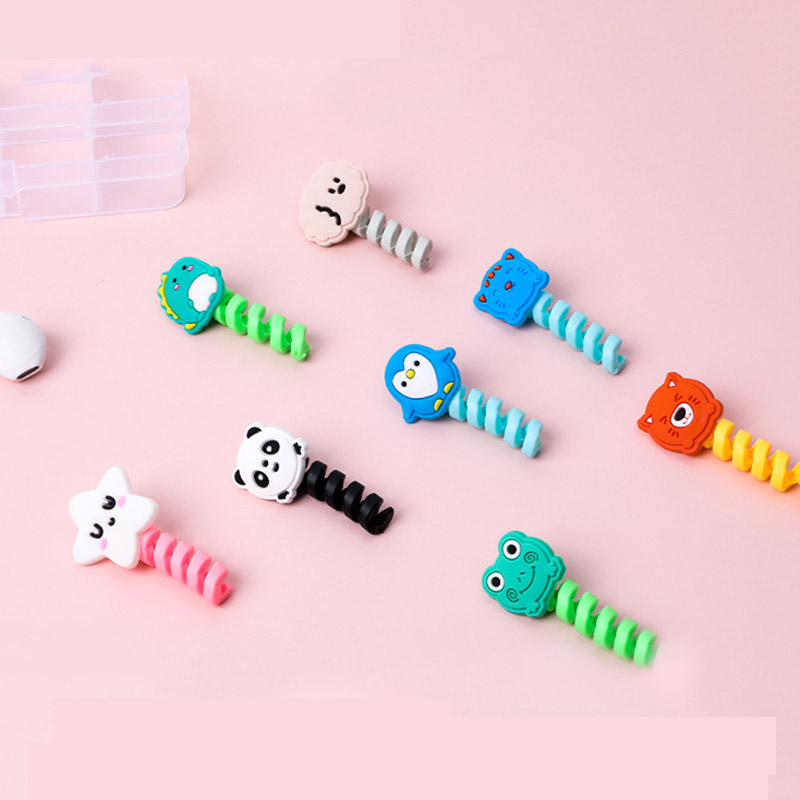 Set 3 phụ kiện bảo vệ đầu dây cáp thiết kế hình động vật dễ thương