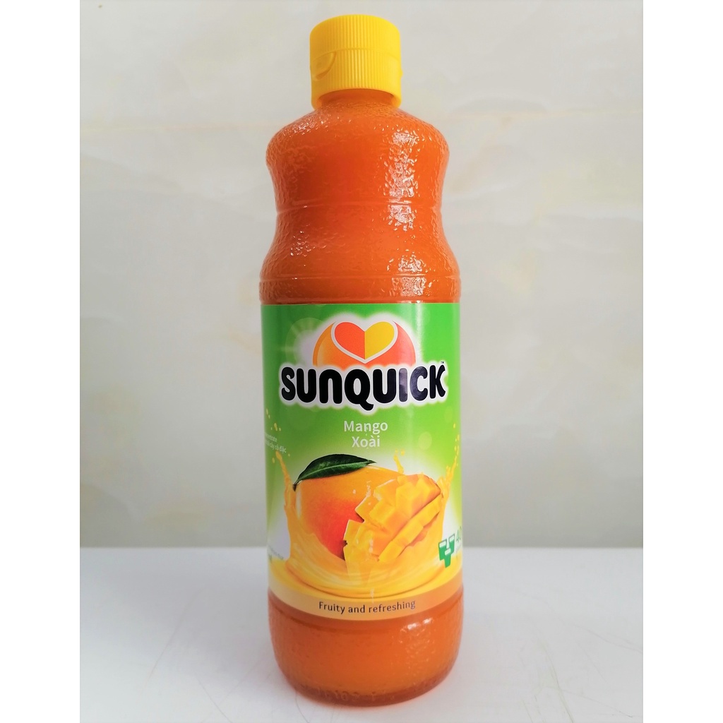 [Chai 840ml – XOÀI] NƯỚC ÉP TRÁI CÂY CÔ ĐẶC [Malaysia] SUNQUICK Mango Fruity and Refreshing (halal)