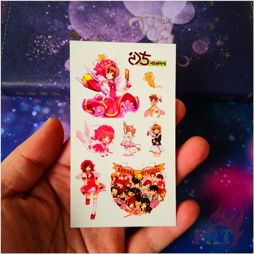 ✿ Card Captor SAKURA Mini Temporary Tattoo Stickers ✿ 1Sheet Kinomoto Sakura Waterproof Tattoos for Sexy Arm Clavicle Body Art Hand Foot