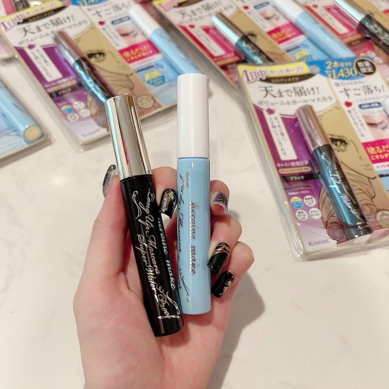 Set Mascara chuốt mi kẻ mắt và tẩy trang Mascara Kiss Me Heroin Nhật Bản