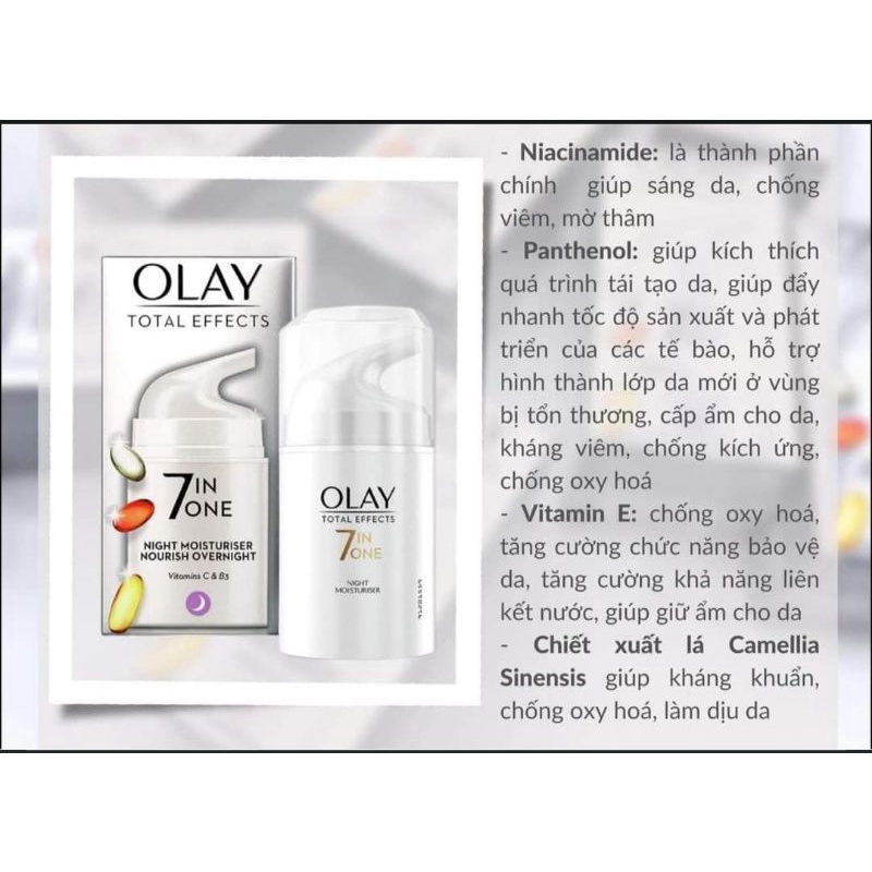 HÀNG SẴN Kem dưỡng Olay Total Effects 7in1 UK 50ml,kem dưỡng trắng da chống lão hóa