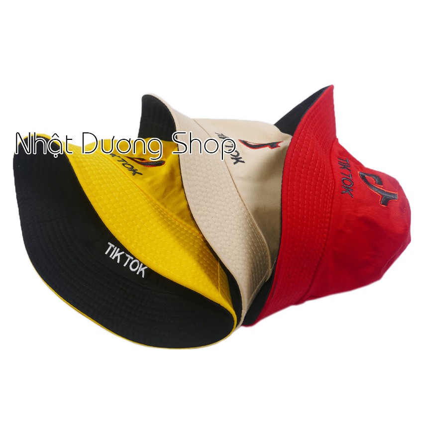 Nón bucket 2 mặt tuổi teen thêu hình nốt nhạt độc đáo thích hợp cho cả nam và nữ