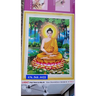 Tranh đính đá PHẬT THÍCH CA lv047(50X65CM) chưa đính