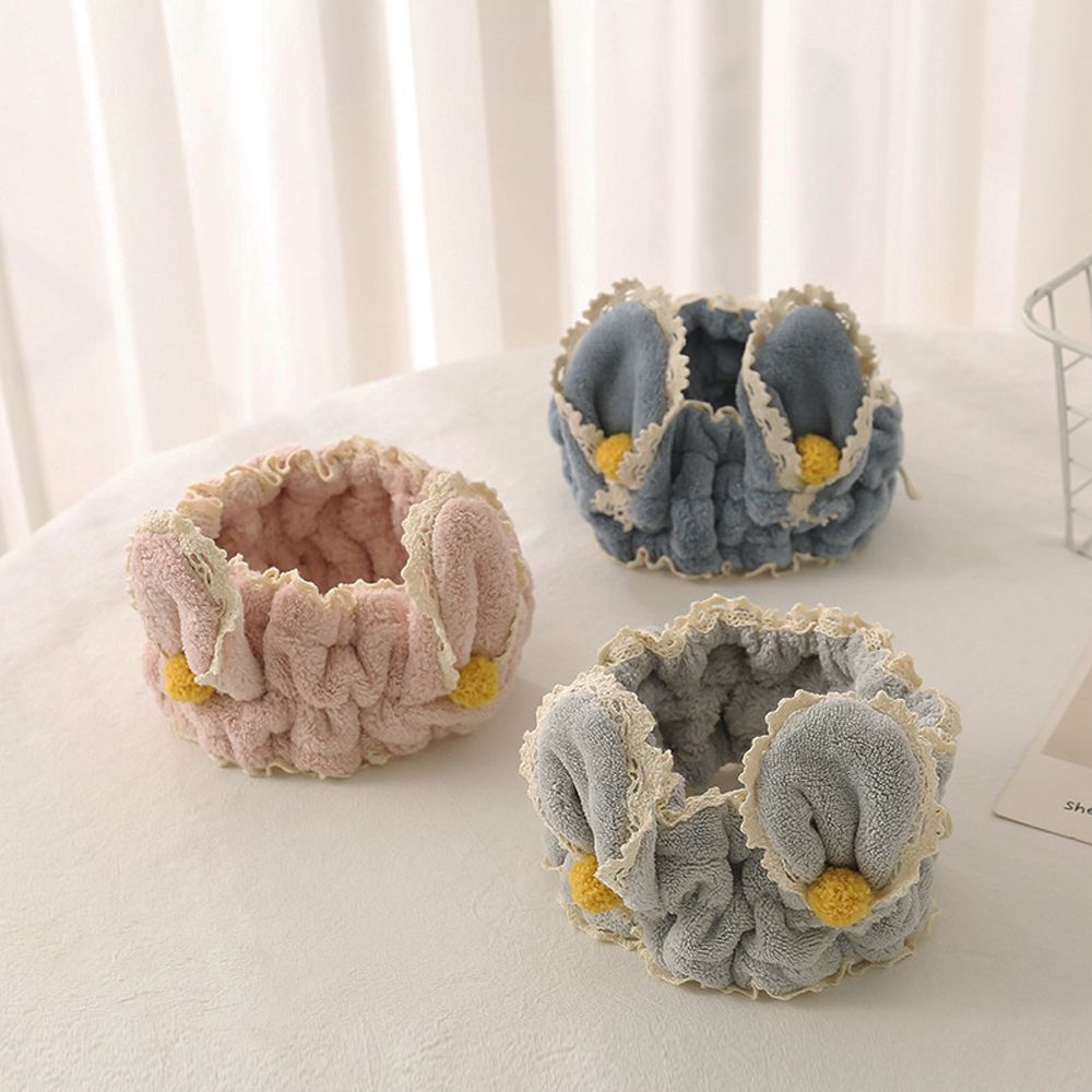 Băng đô cài tóc phối bóng lông ren dễ thương chống trượt phong cách Hàn Quốc cho nữ