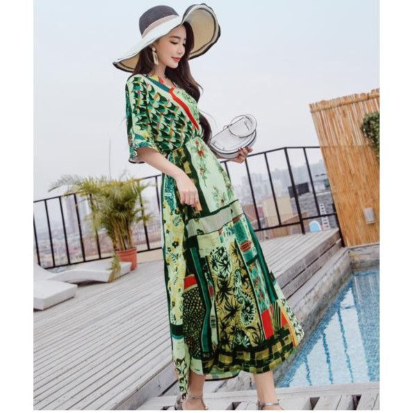 Đầm maxi hoạ tiết cao cấp, đầm maixi nhập khẩu họa tiết sang chảnh DX10 dammaxionline | BigBuy360 - bigbuy360.vn