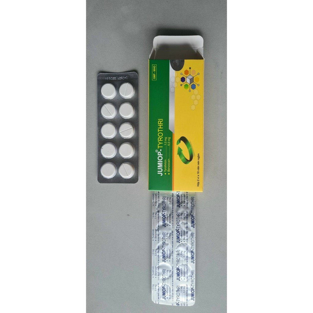 Viên ngậm kháng khuẩn Jumiop-Tyrothri, sát khuẩn họng