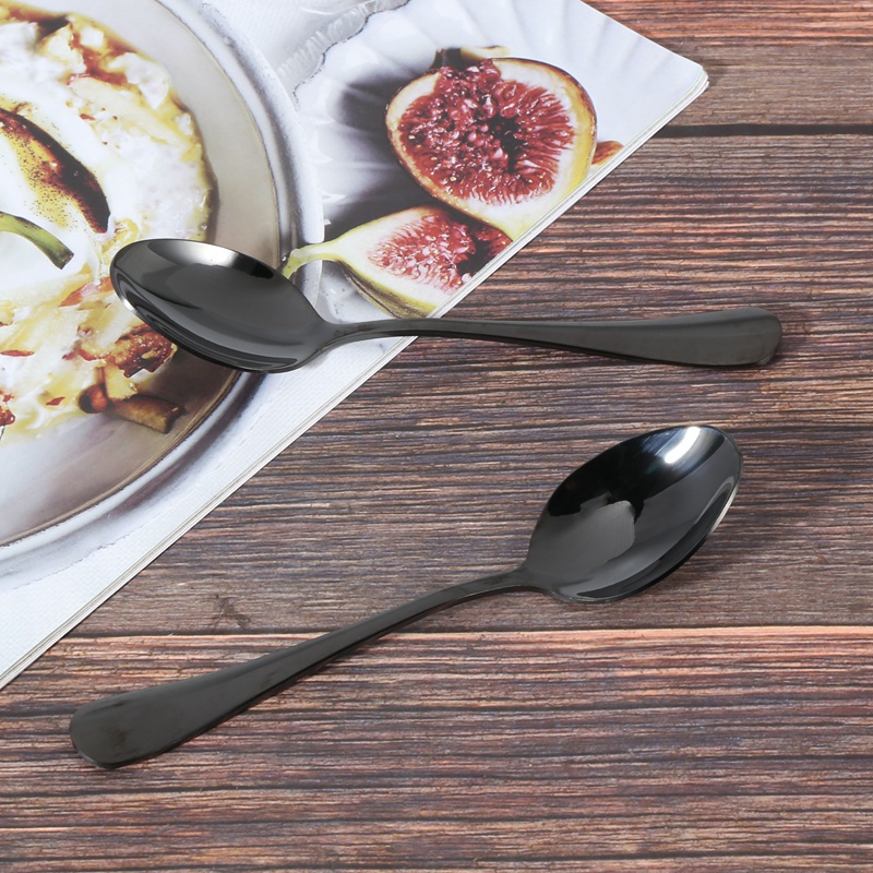 Bộ 6 Muỗng Cà Phê Nhỏ Màu Đen Bằng Thép Không Gỉ