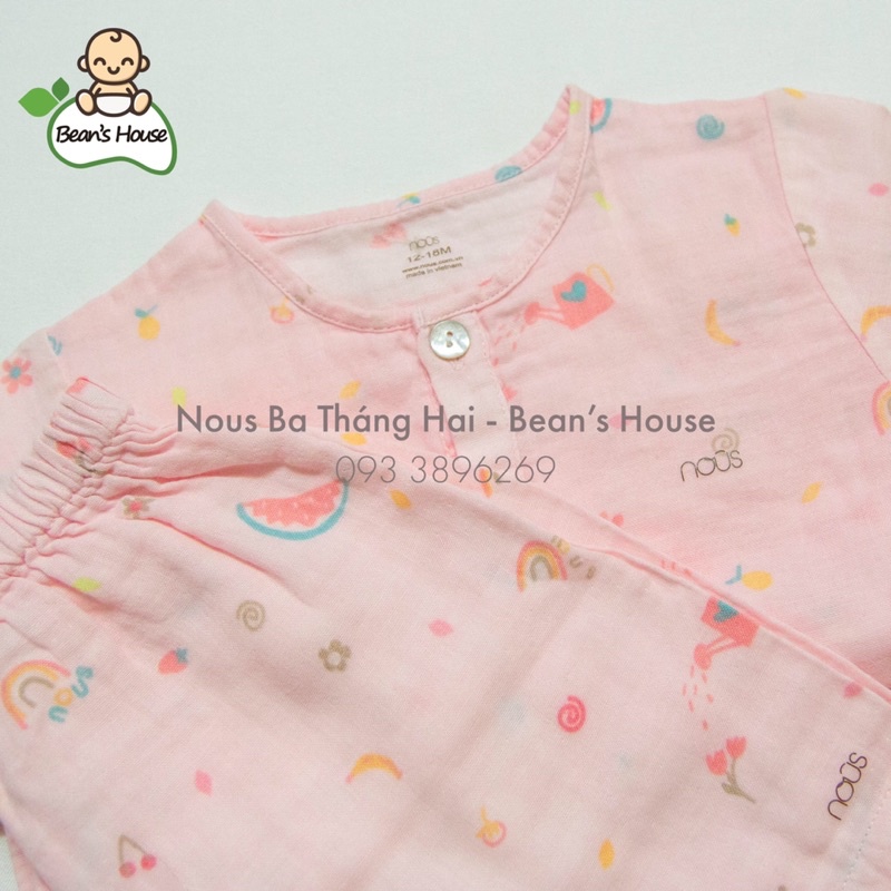 Bộ Nous vải xô cho bé sơ sinh