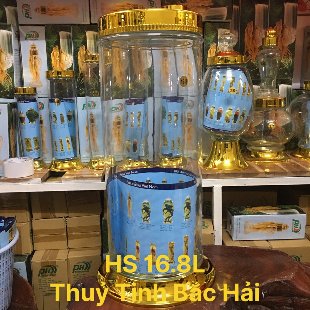 Bình Thủy Tinh Ngâm Rượu SX Tại Việt Nam HS-16.8 Lít - Thủy Tinh Bắc Hải