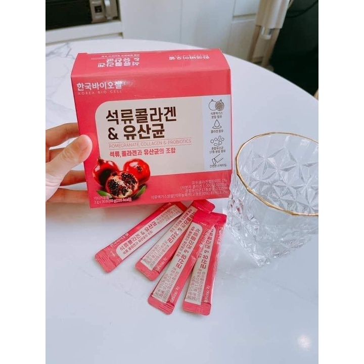 Collagen Lựu Đỏ Hàn Quốc 30 Gói Chính Hãng - Bột Collagen Lựu