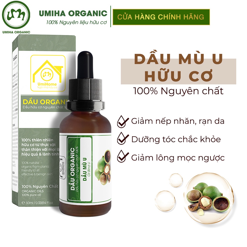 Dầu Mù U nguyên chất UMIHOME hữu cơ 30ml làm giảm rạn da sẹo mụn, lành vết bỏng