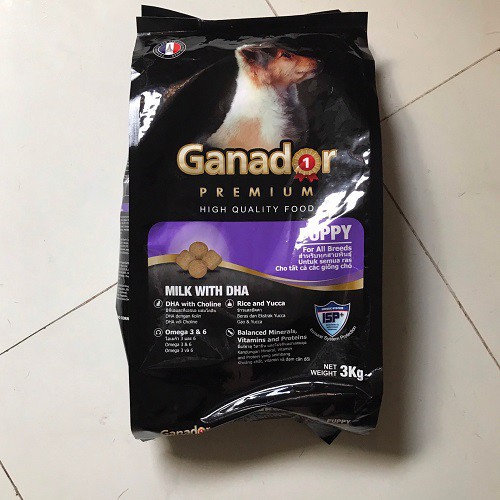 [CHÍNH HÃNG] THỨC ĂN GANADOR PUPPY CHO CHÓ CON VỊ SỮA  GÓI 3KG