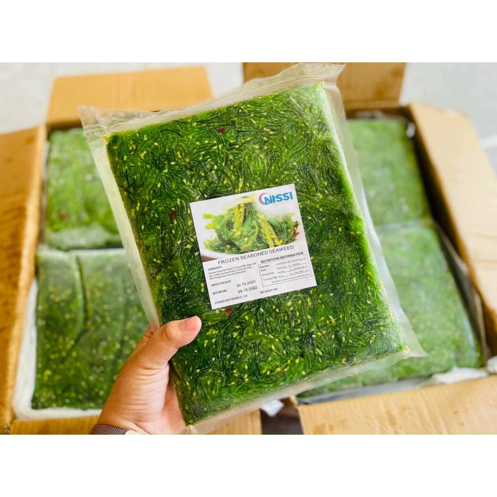 Hỏa tốc HCM / Gói 1 kg / Salad rong biển tươi trộn mè Chuka Wakame Nhật Bản / rong biển trộn mè Frozen seasoned Seaweed