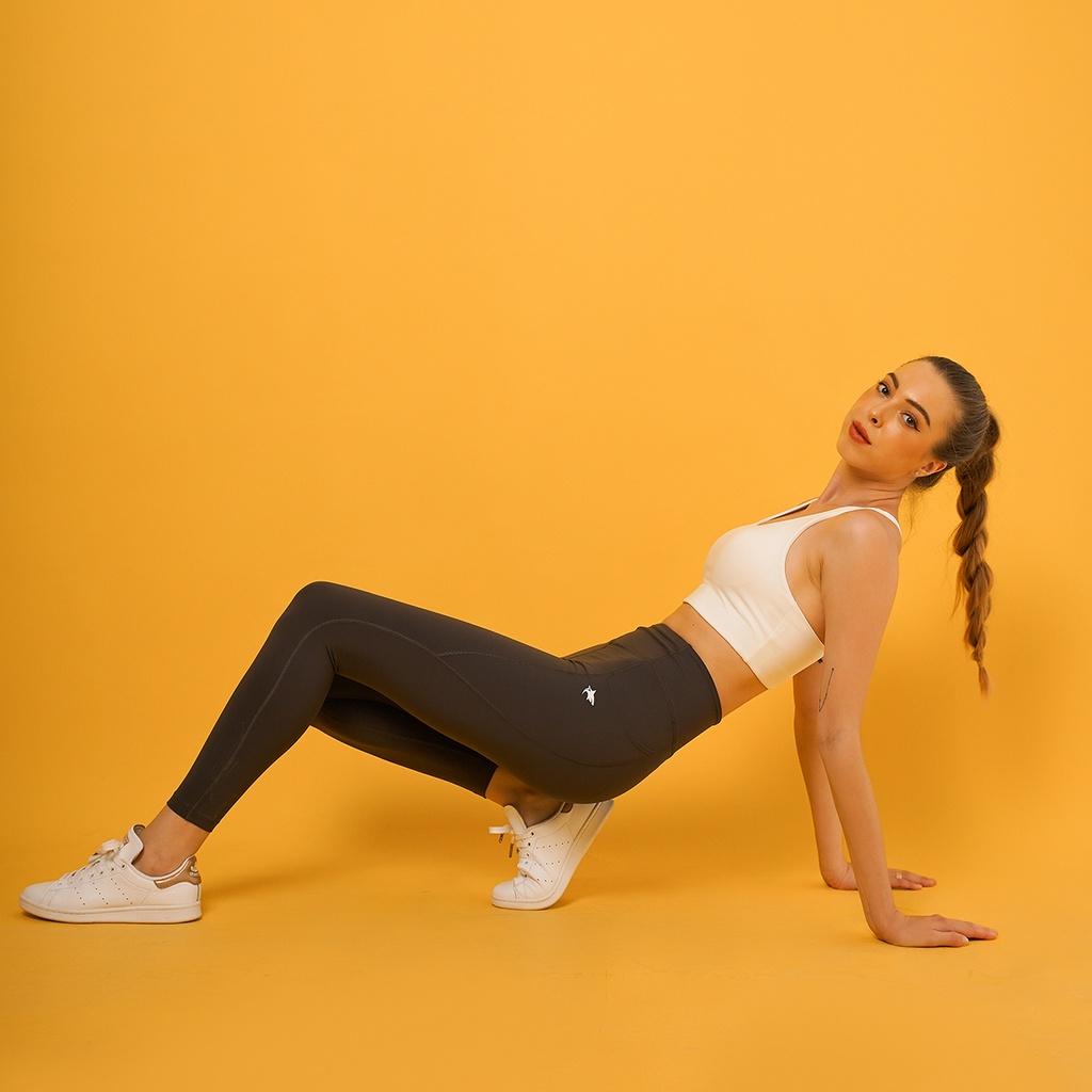 Áo tập gym yoga nữ WBR38 Run Navy, áo bra chất liệu Ecofriend, có đệm mút ngực