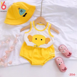 Bộ cotton chip ba lỗ hình thú