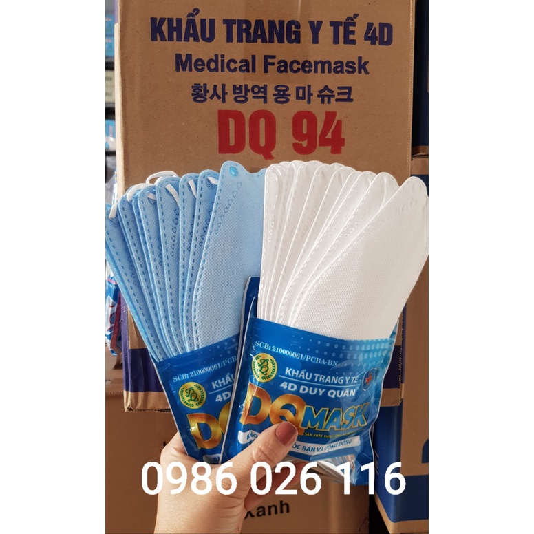 KF94-Thùng 300 cái khẩu trang 4D-DUY QUÂN, SX theo công nghệ Hàn Quốc, kháng khuẩn, chống bụi, thời trang