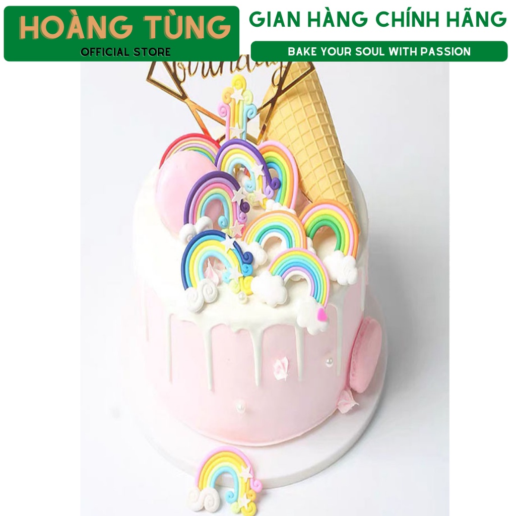 Set 2 cầu vồng trang trí bánh kem