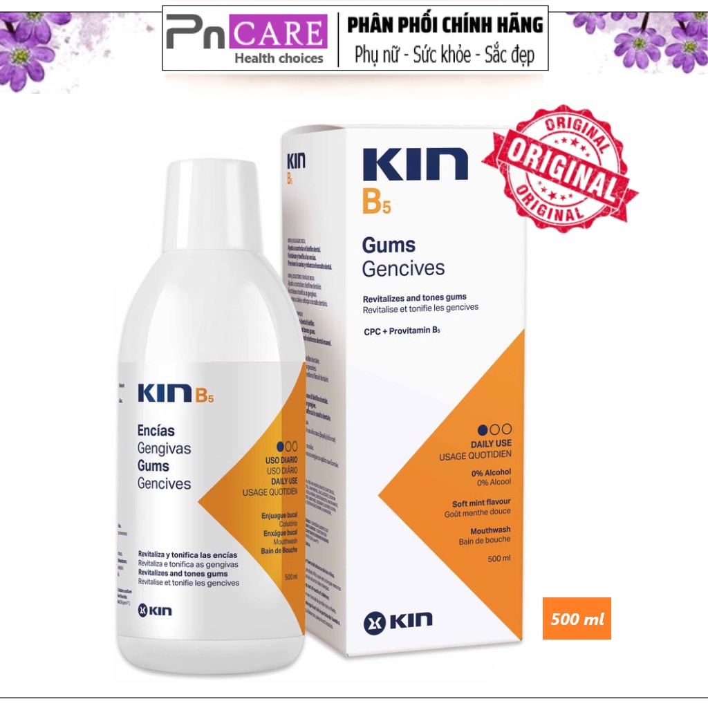 Nước Súc miệng KinB5 ® 500ml - PHỤC HỒI MÔ NƯỚU & MEN RĂNG