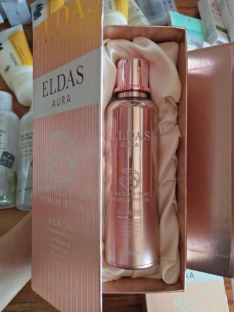 SIÊU PHẨM DƯỠNG TRẮNG CHỐNG LÃO HÓA TẾ BÀO GỐC ELDAS AURA SHINE GOLD PEARL PREMIUM PEPTIDE 100ML