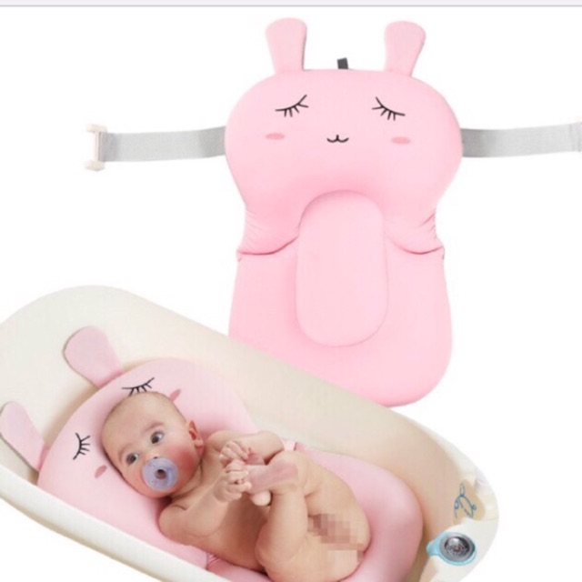 [ Tặng cốc tắm] Đệm tắm cao cấp có đai an toàn Baby Bath Support