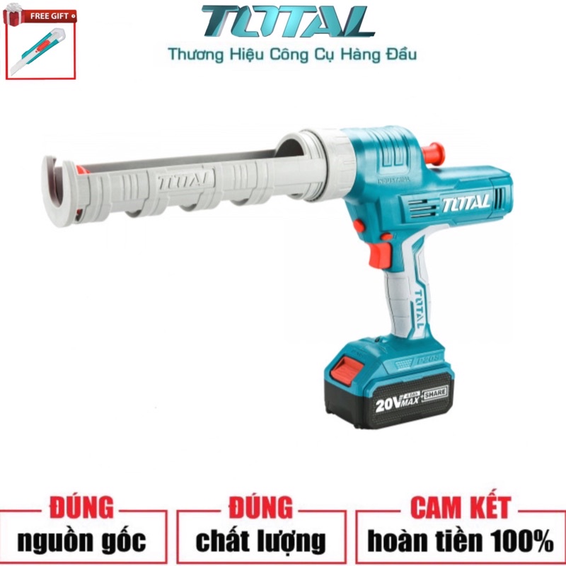 TOTAL Máy bơm silicol dùng pin Lithium-lon 20V TCGLI2001