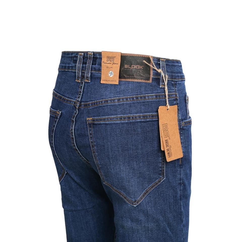 Quần Jeans BLOOK form slimfit ống đứng , không rách, co giãn mã 30184