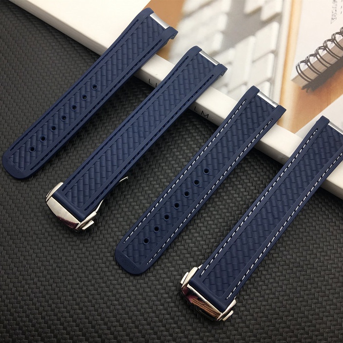 Dây Đeo Đồng Hồ Bằng Cao Su Silicone Đầu Cong 20mm Cho Ome GA Strap Seamaster 300 AQUA TERRA AT150 8900