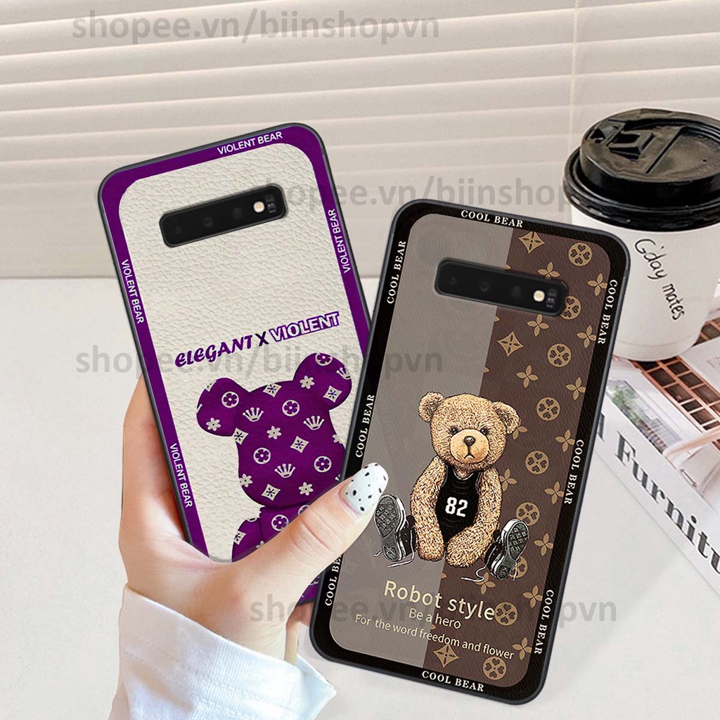 Ốp Samsung S10 / S10 5G / S10 Plus / S10+ hình gấu bear brick đẹp độc lạ, thời trang, cá tính