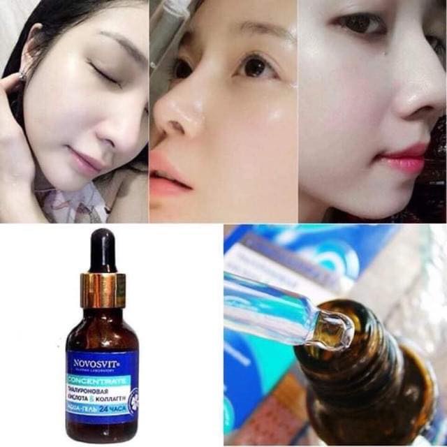 Serum đậm đặc collagen tươi và acid hyaluronic NOVOSVIT giúp trắng sáng da, trẻ hoa da mặt, chống lão hoá.